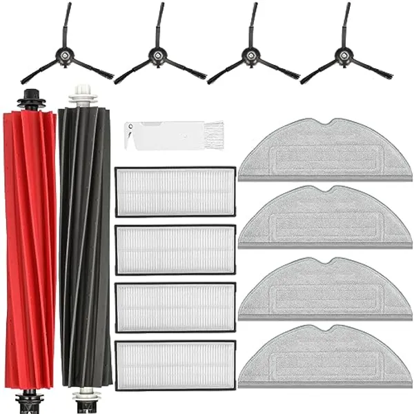 Pack of 15 Accessories for Roborock S8 / S8+ Robot Vacuum Cleaner with 2 Main Brushes