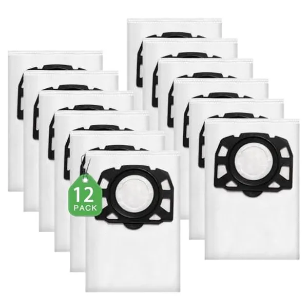 Lot de 12 sacs d'aspirateur KFI 487 pour Kärcher WD4, WD5, WD6, WD5P, WD6P