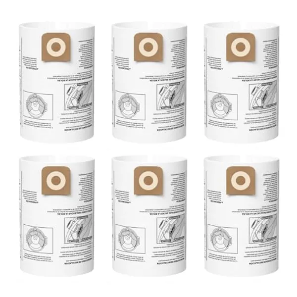 6 Pack Vacuum Dust Bags for CRAFTSMAN 16 to 20 Gallon Wet Dry Shop Vac
